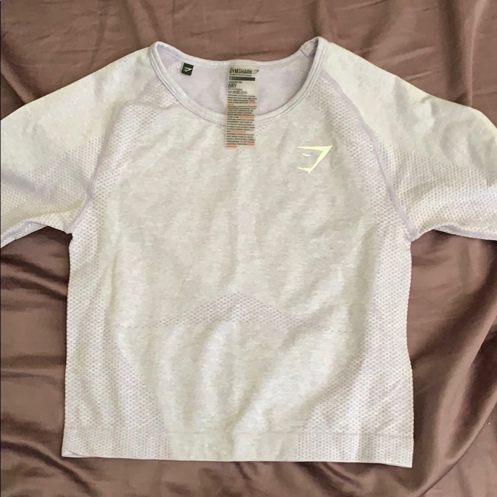 Gymshark lilac crop top long sleeve